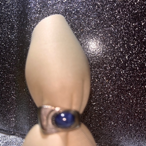 60 yr 14 karat white gold star sapphire men’s pinkie ring 6 grams total weigt - Picture 5 of 5